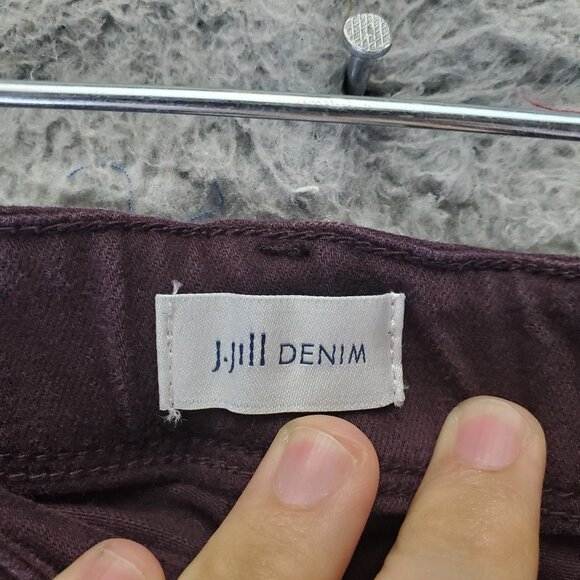 J.Jill Pants Womens Size 16 Plum Purple Authentic Fit Slim Ankle Stretch Denim - Picture 2 of 12